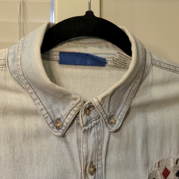 Vintage Demin Button Up Shirt Size L/XL - Picture 5 of 7